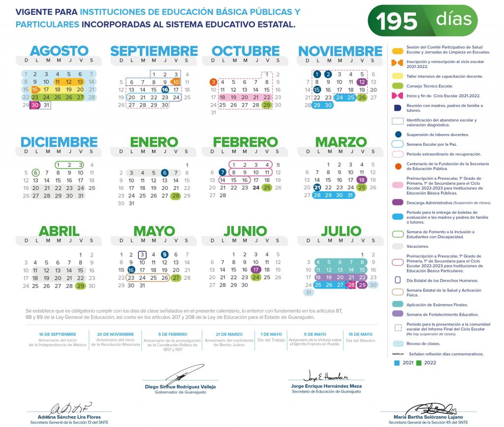 Presentan Calendario Escolar Para El Ciclo 2021 2022 Contrapuntonews